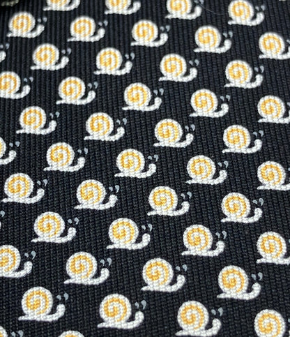 美品 Salvatore Ferragamo ネクタイ カタツムリ柄 シルク100% メンズ サルヴァトーレフェラガモ