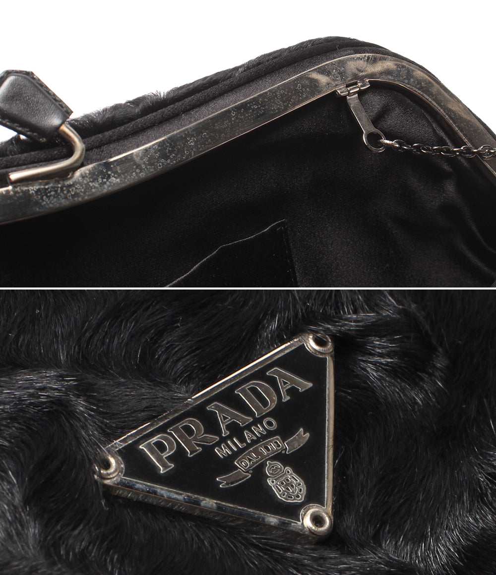 PRADA チェーンショルダーバッグ クラッチバッグ がま口 肩掛け レディース プラダ