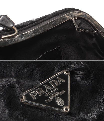 PRADA チェーンショルダーバッグ クラッチバッグ がま口 肩掛け レディース プラダ