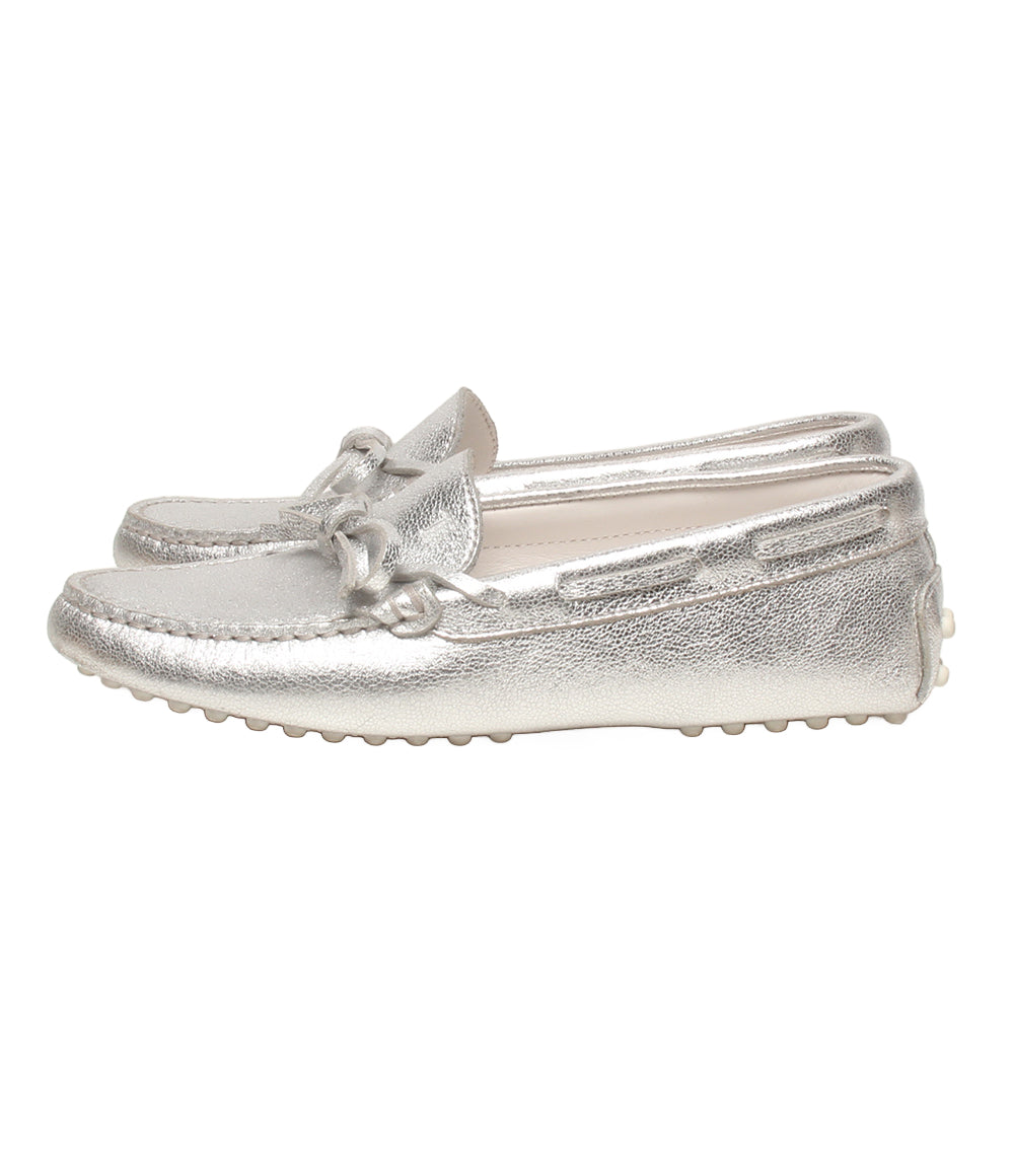 美品 TOD’S モカシン ジュニア ゴンミーノ シルバー キッズ SIZE 33 トッズ