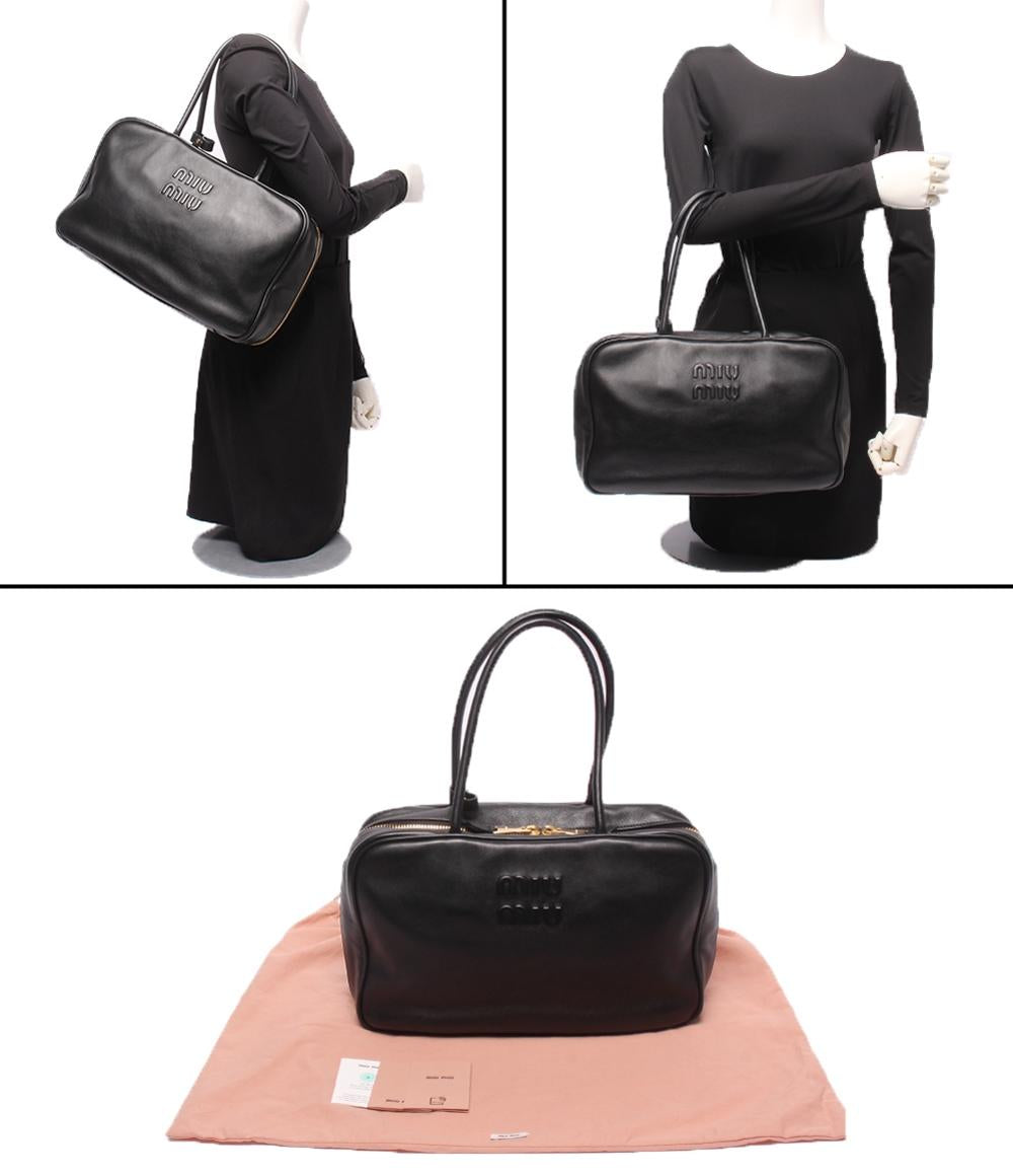 美品 ミュウ ミュウ ハンドバッグ ショルダーバッグ 肩掛け レザー ボー バッグ 5BB117 レディース Miu Miu miu miu（ミュウミュウ） ボー レザー バッグ 5BB173_2CRW_F0002_V_OTM