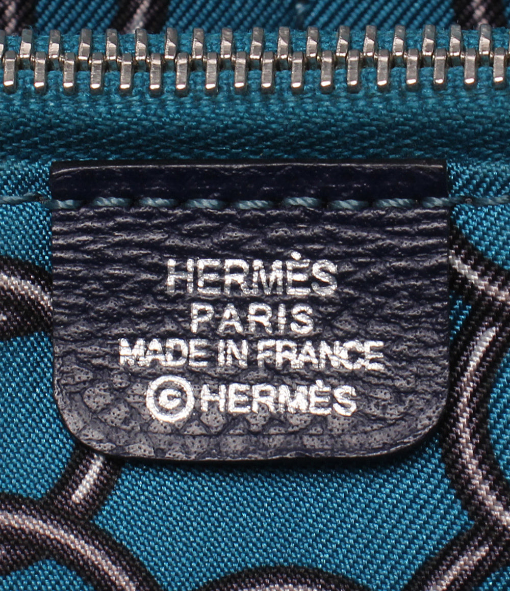 HERMES ラウンドファスナー長財布 シルバー金具 □R刻印 アザップシルクイン メンズ レディース エルメス