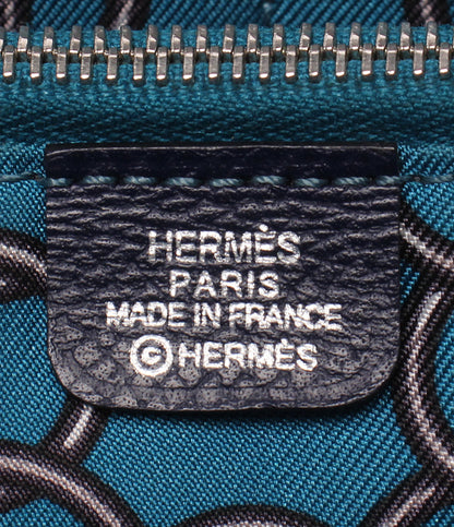 HERMES ラウンドファスナー長財布 シルバー金具 □R刻印 アザップシルクイン メンズ レディース エルメス