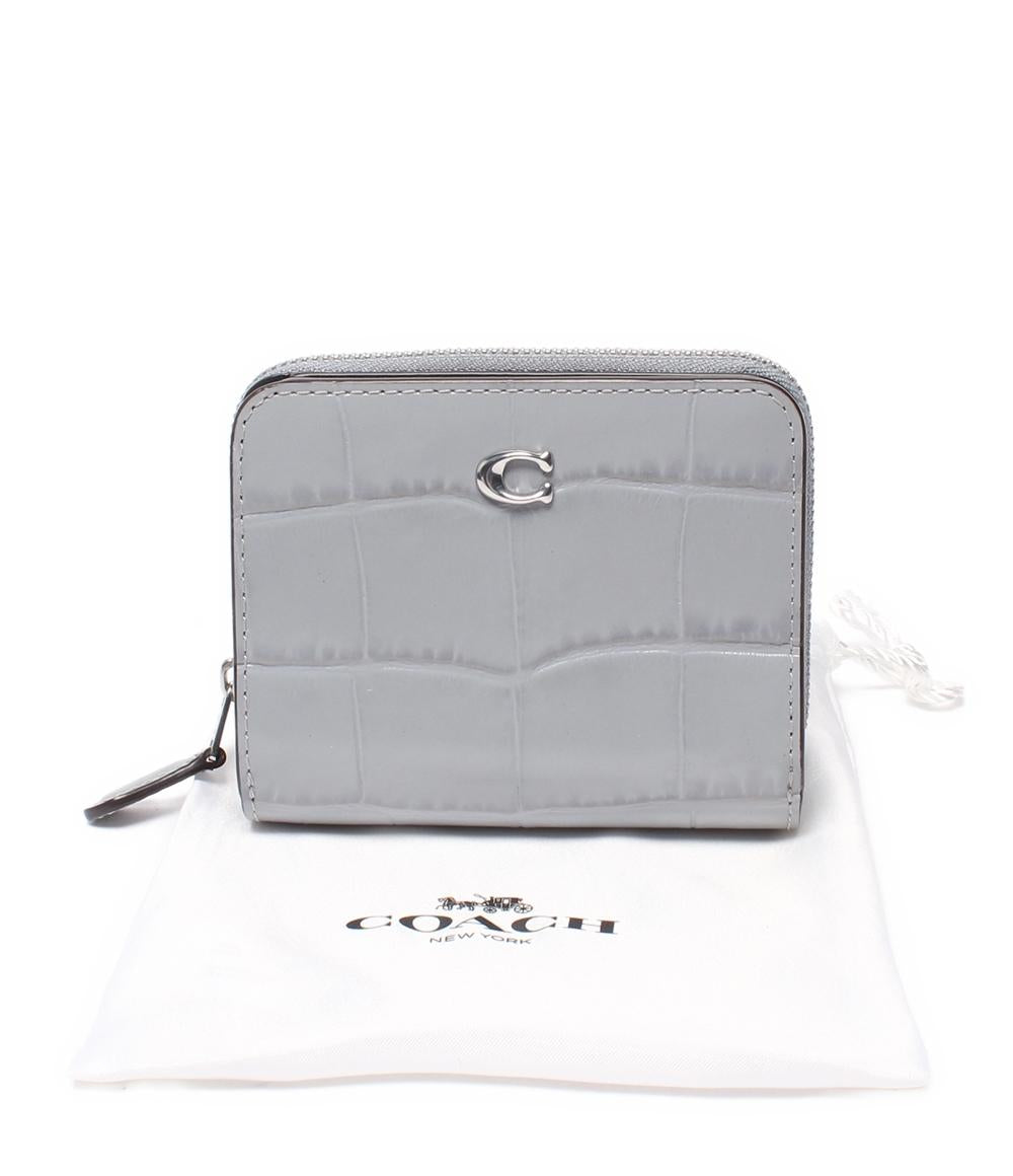 美品 COACH 二つ折り財布 ビルフォールド ウォレット 型押し CP442 レディース コーチ