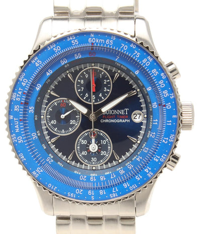 美品 P GUIONNET 腕時計 フライトタイマー クオーツ ブルー系 BR200-M メンズ ピエール・ギオネ