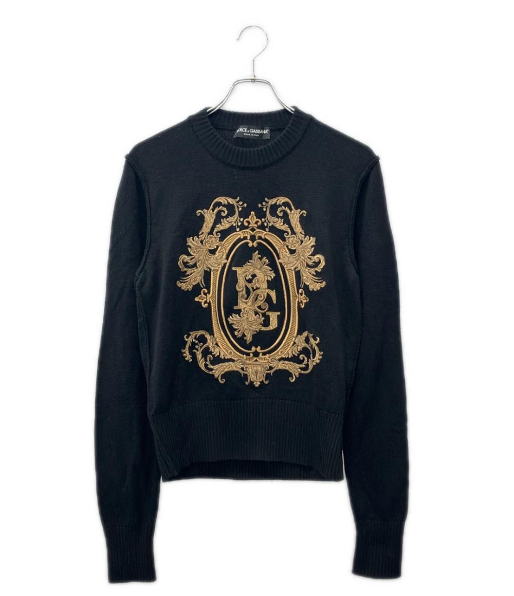 DOLCE & GABBANA 長袖 ニット ゴールド刺繍 メンズ SIZE 44 (S