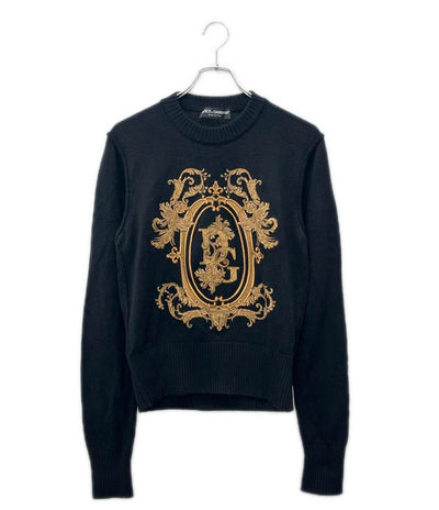 DOLCE & GABBANA 長袖 ニット ゴールド刺繍 メンズ SIZE 44 (S) ドルチェアンドガッバーナ