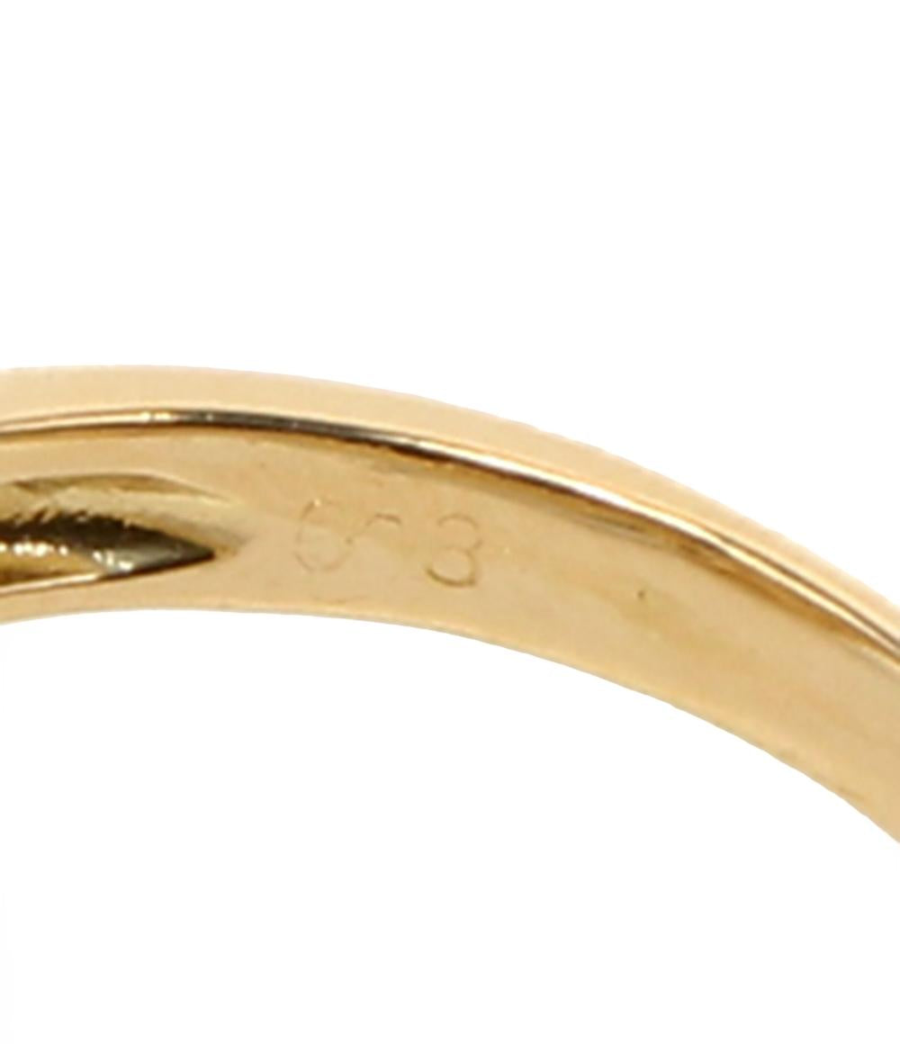 美品 リング 指輪 K18 パール 7.5mm ダイヤ 0.03ct レディース SIZE 7号