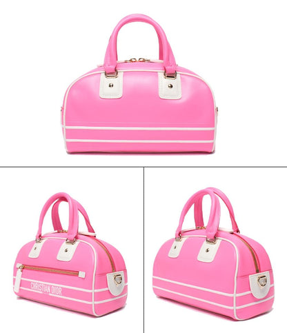 美品 クリスチャンディオール 2way ハンドバッグ ショルダーバッグ 肩掛け D-Vibe ボウリングバッグ レディース Christian Dior