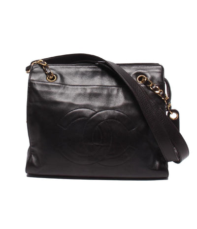 CHANEL チェーントートバッグ Wチェーン 3番台 ラムスキン ゴールド金具 レディース シャネル