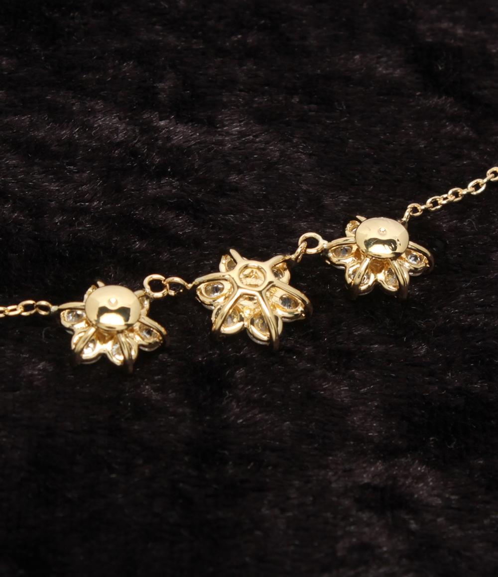 美品 ネックレス K18 ダイヤ フラワーモチーフ レディース