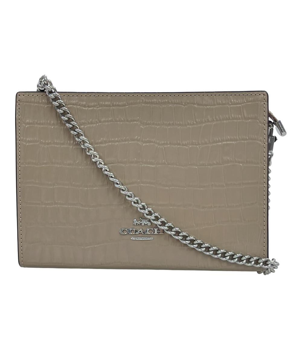 コーチ チェーンショルダーバッグ スリム クロスボディ レザー 斜め