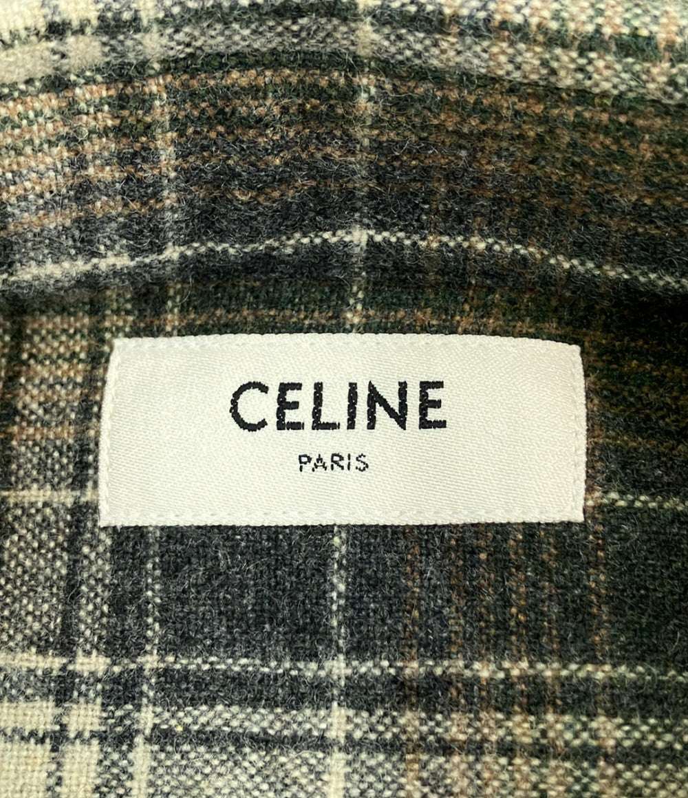 美品 CELINE 長袖シャツ チェック レディース SIZE 36 (S) セリーヌ