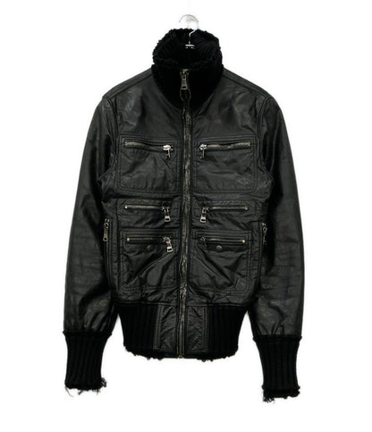 DOLCE&GABBANA レザージャケット ダブルジップ  マルチジップ フェイクレイヤード ジャケット ブルゾン MULTI POCKET FAKE LAYERED BATTING JACKET