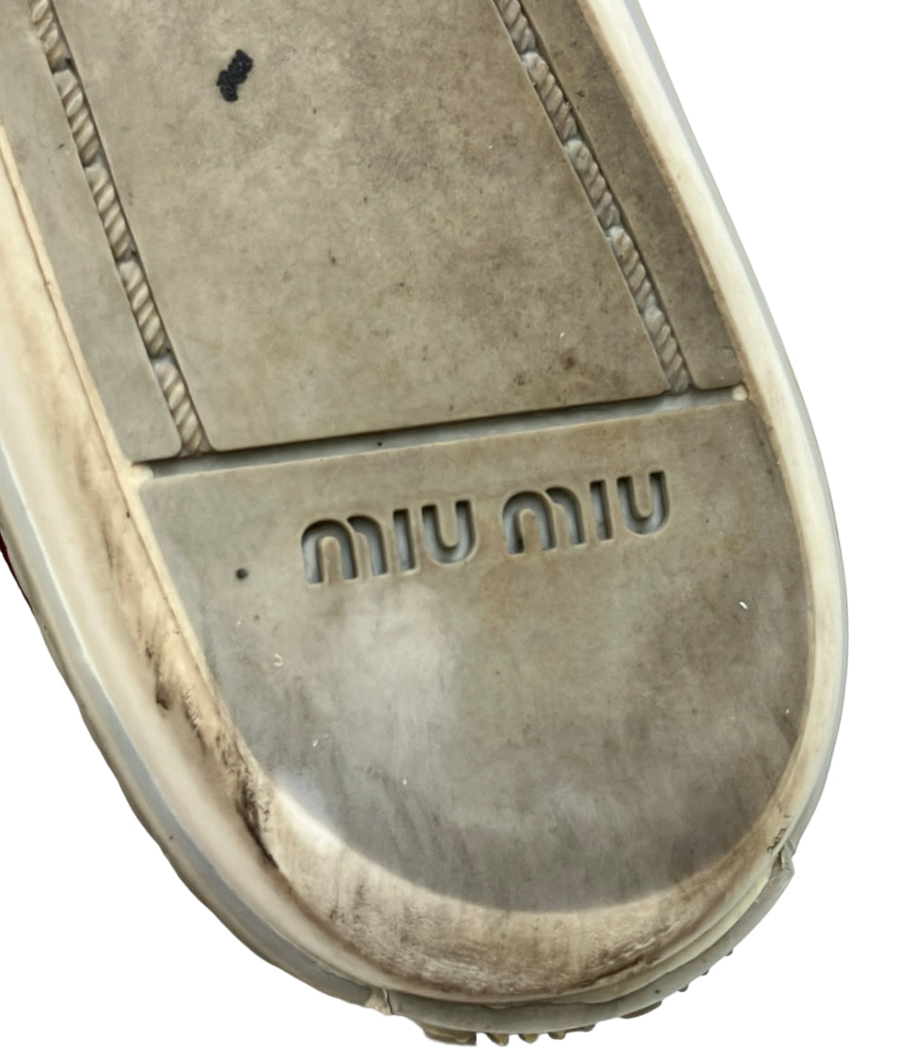 Miu Miu ローカットスニーカー ビジュー ベロア 5E8561 レディース SIZE 37.5 ミュウ ミュウ