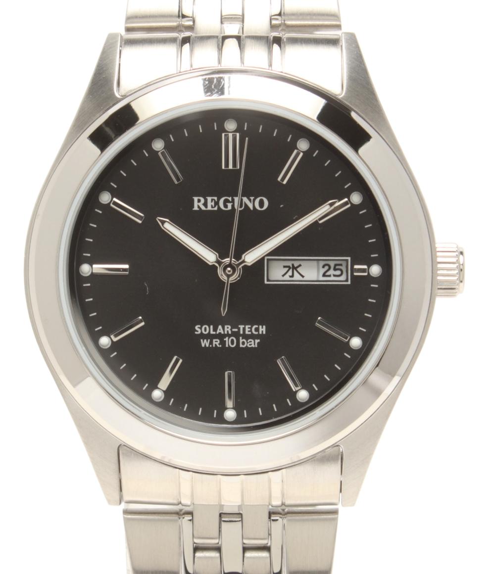 美品 REGUNO 腕時計 ソーラー ブラック J800-S106575 メンズ レグノ