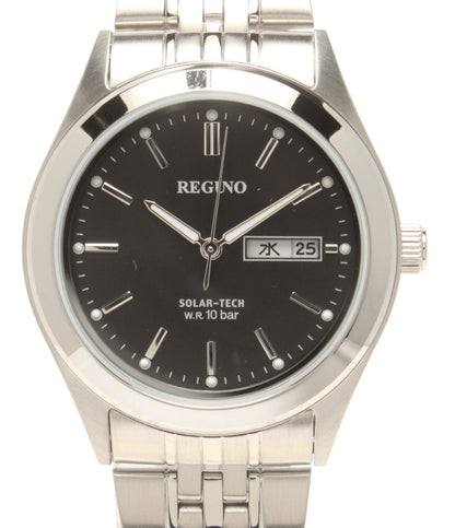 美品 REGUNO 腕時計 ソーラー ブラック J800-S106575 メンズ レグノ
