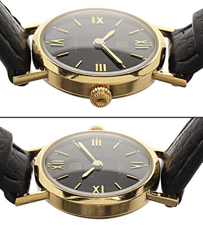 GIVENCHY 腕時計 K18 クオーツ ブラック レディース ジバンシィ