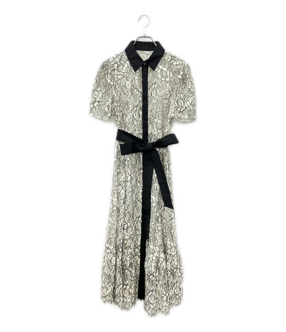 美品 GRACE Class バイカラーレースシャツワンピース 0222131108 レディース SIZE 36 (S) グレースクラス