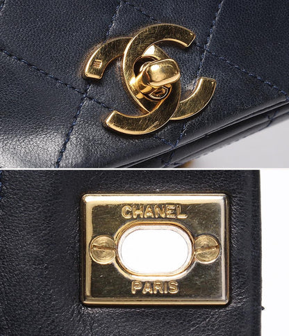 CHANEL チェーンショルダーバッグ マトラッセ フルフラップ ゴールド金具 ラムスキン 1番台 レディース シャネル