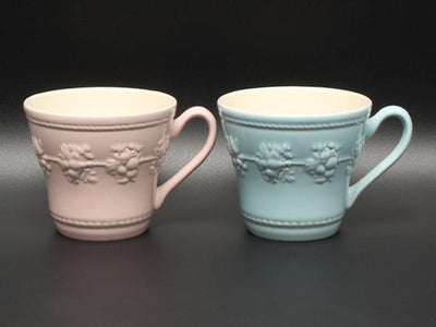 美品 ウエッジウッド マグカップ 2点セット ペア フェスティビティ ピンク ブルー WEDGWOOD