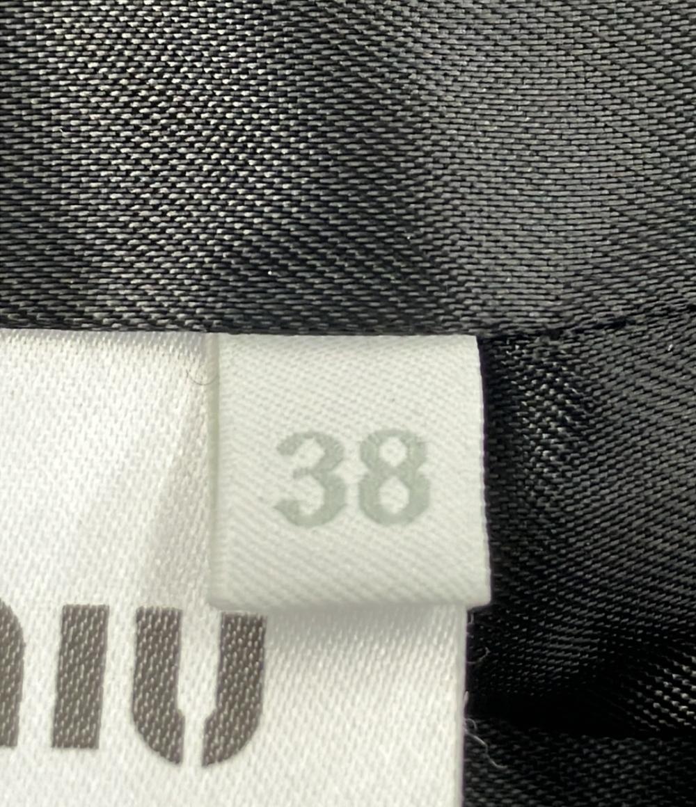 美品 ミュウ ミュウ ベロア切り替えロングコート レディース SIZE 38