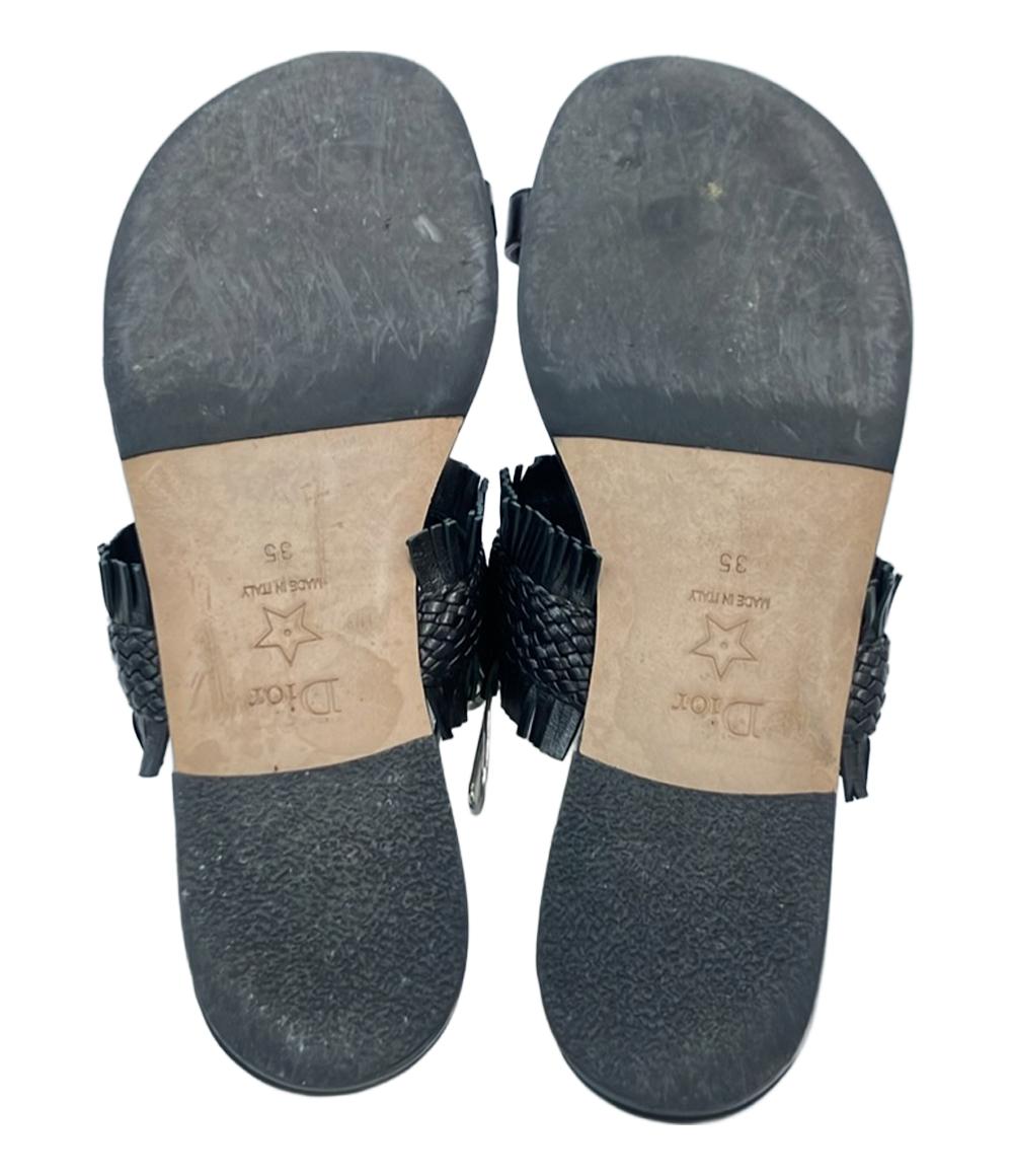 クリスチャンディオール レザーサンダル ラムスキン編み込み レディース SIZE 35 Christian Dior
