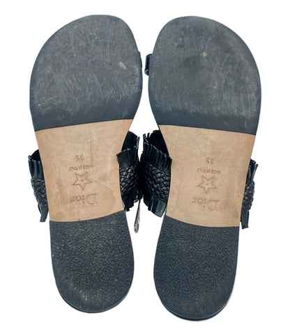 クリスチャンディオール レザーサンダル ラムスキン編み込み レディース SIZE 35 Christian Dior
