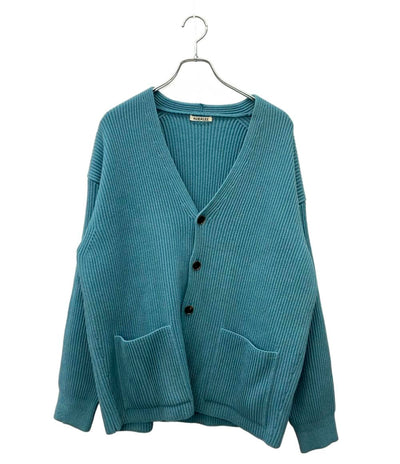 美品 AURALEE 長袖カーディガン ウール リブニット ビッグ 22AW RIB KNIT BIG CARDIGAN A22AC01RK メンズ SIZE 3 (S) オーラリー