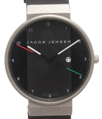 JACOB JENSEN 腕時計 クオーツ ブラック ユニセックス ヤコブイェンセン