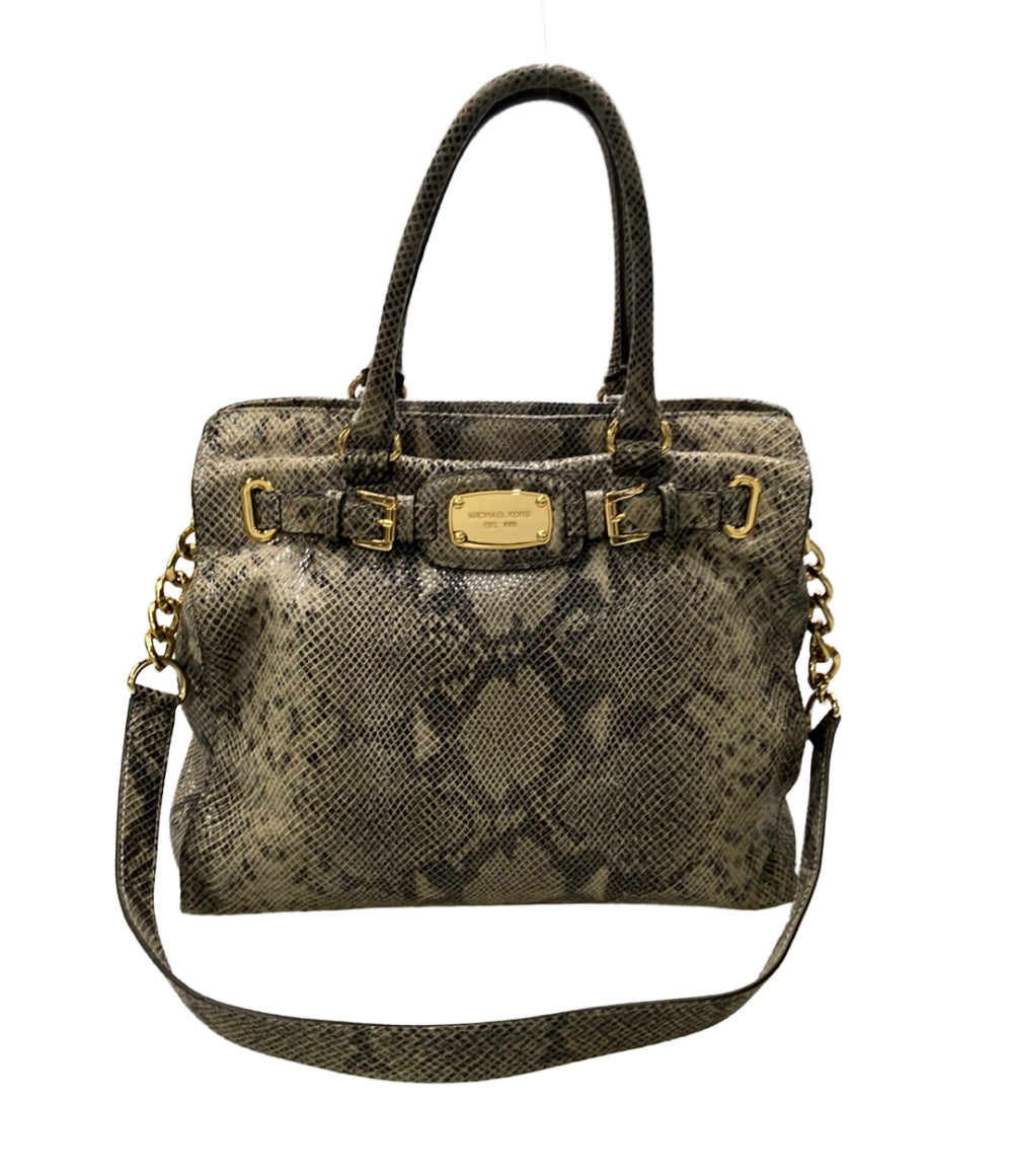 MICHAEL KORS 2WAY トートバッグ ショルダーバッグ 肩掛け パイソン柄 レディース マイケルコース