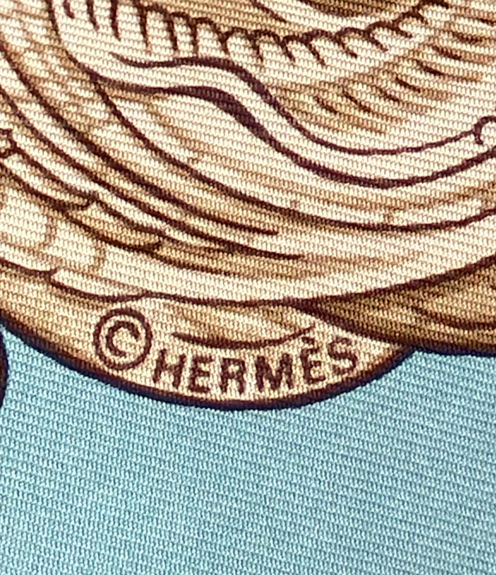 HERMES スカーフ カレ90 シルク100% バラード・オセアン(海の散歩