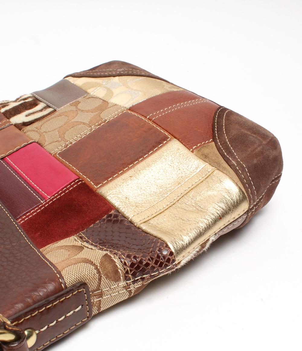 COACH ショルダーバッグ 斜め掛け パッチワーク ハラコ シグネチャー 10435 レディース コーチ