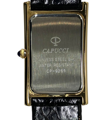 美品 CAPUCCI 腕時計 クオーツ ブラック CP-9265 レディース メンズ カプッチ