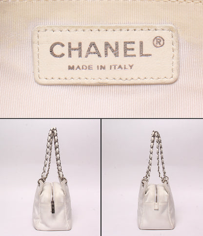 CHANEL チェーンショルダーバッグ ハンドバッグ キャビアスキン シルバー金具 肩掛け マトラッセ レディース