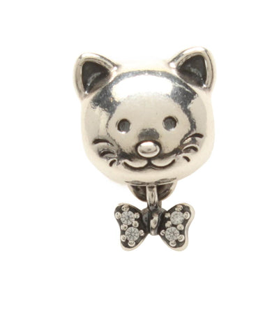 PANDORA チャーム 猫 SV925 ペットキャット&ボウ レディース パンドラ