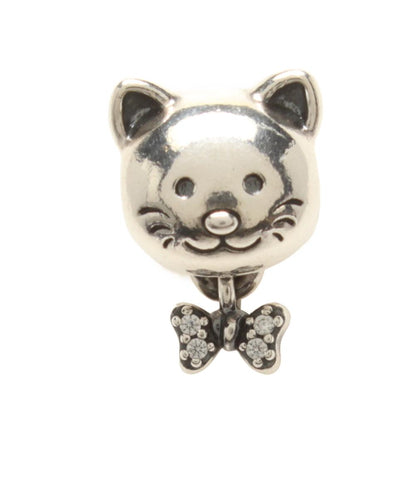 PANDORA チャーム 猫 SV925 ペットキャット&ボウ レディース パンドラ