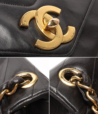 CHANEL チェーンショルダーバッグ 斜め掛け ゴールド金具 Vステッチ シェブロン シングルチェーン シングルフラップ ３番台 レディース シャネル