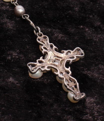 K.T ネックレス 淡水パール クロスモチーフ レディース