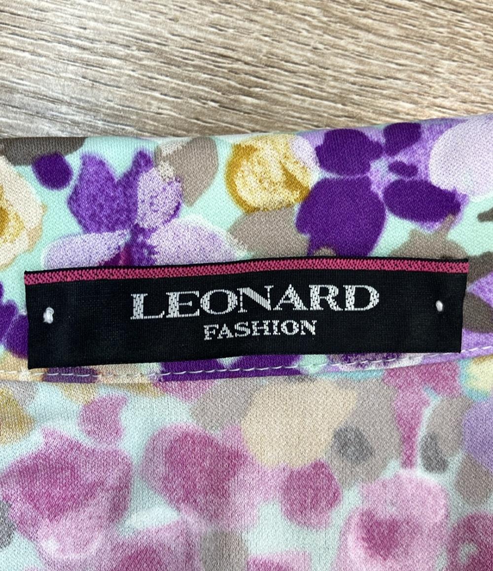 レオナール 半袖ワンピース 花柄 レディース SIZE 36 (XS) LEONARD