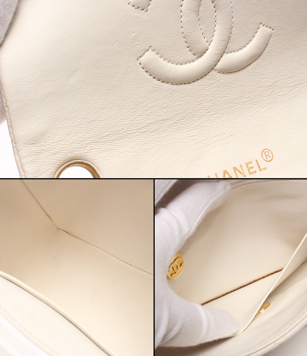 CHANEL チェーンショルダーバッグ 肩掛け 斜め掛け ゴールド金具 シングルチェーン シングルフラップ ミニマトラッセ ラムスキン 1番台 レディース