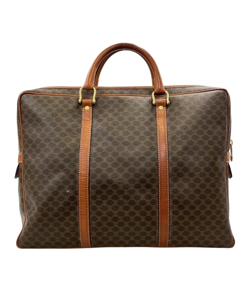 CELINE オールドセリーヌ マカダム柄 ブリーフケース ビジネスバッグ 茶色 CELINE - CELINE(セリーヌ) ビジネスバッグ マカダム柄 ダークブラウン