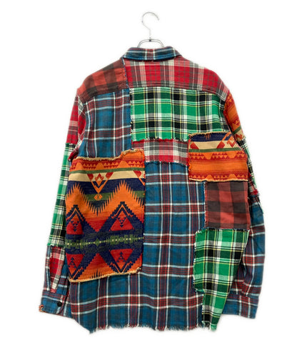 POLO RALPH LAUREN 長袖 パッチワーク チェックシャツ メンズ SIZE L ポロ・ラルフローレン