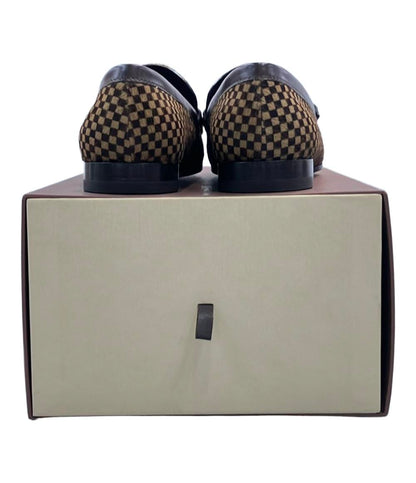 ルイ・ヴィトン ハラコ ローファー ダミエ柄 メンズ SIZE 6 1/2 (S) LOUIS VUITTON