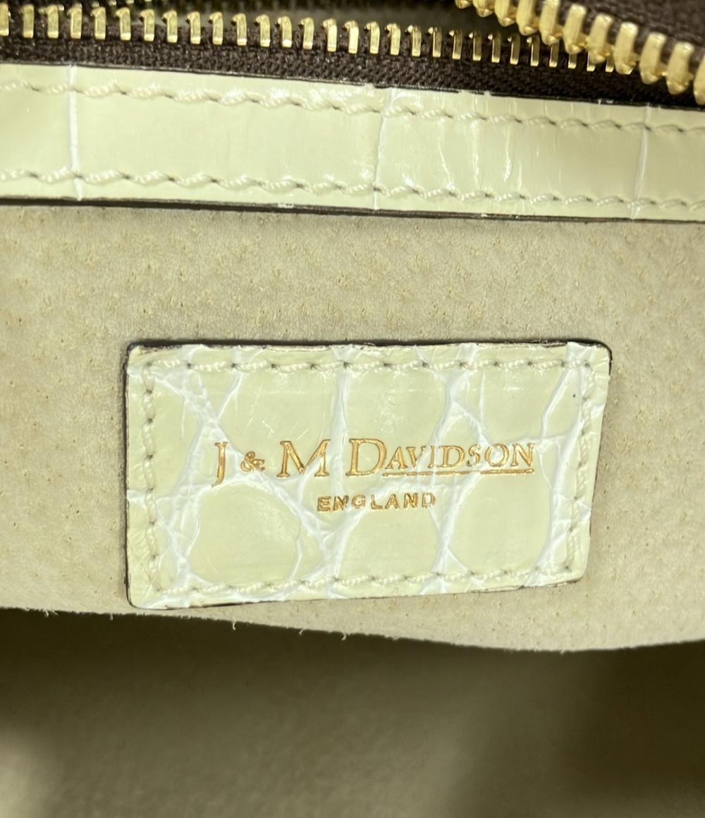ジェイアンドエムデヴィッドソン クロコ型押しレザーショルダーバッグ 肩掛け レディース J&M Davidson
