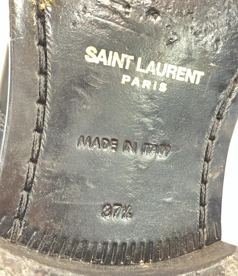 SAINT LAURENT PARIS ダブルモンクストラップレザーシューズ