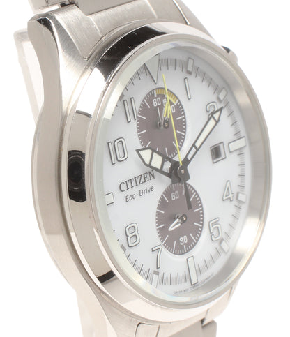 美品 CITIZEN 腕時計 エコドライブ ソーラー ホワイト CA7028-81A メンズ シチズン