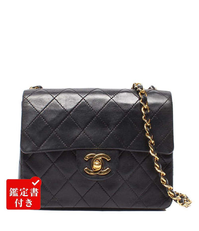 CHANEL チェーンショルダーバッグ シングルフラップ シングルチェーン ゴールド金具 マトラッセ17 ラムスキン 0番台 レディース シャネル