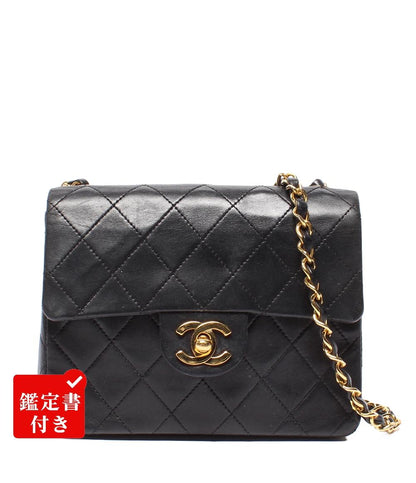 CHANEL チェーンショルダーバッグ シングルフラップ シングルチェーン ゴールド金具 マトラッセ17 ラムスキン 0番台 レディース シャネル