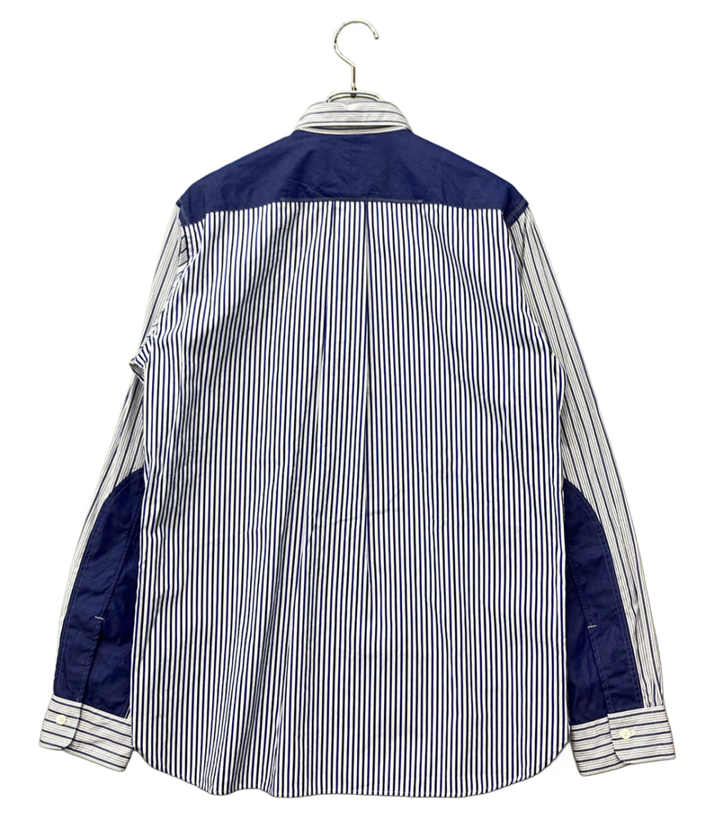 JUNYA WATANABE MAN 長袖シャツ 異素材切替 ストライプ柄 WP-B015 メンズ SIZE M ジュンヤワタナベマン